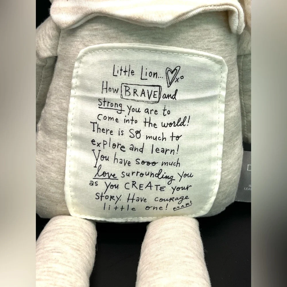 Demdaco- Brave Little Lion, Baby plush, Pre-Owned,‎ Two small holes in top left